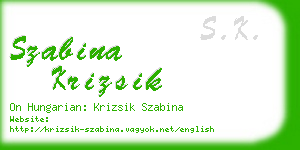 szabina krizsik business card